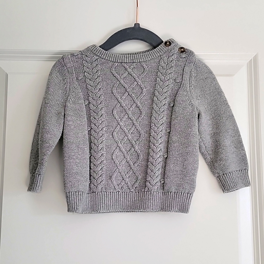 Cat & Jack Baby NWT Gray Cable Knit Sweater
